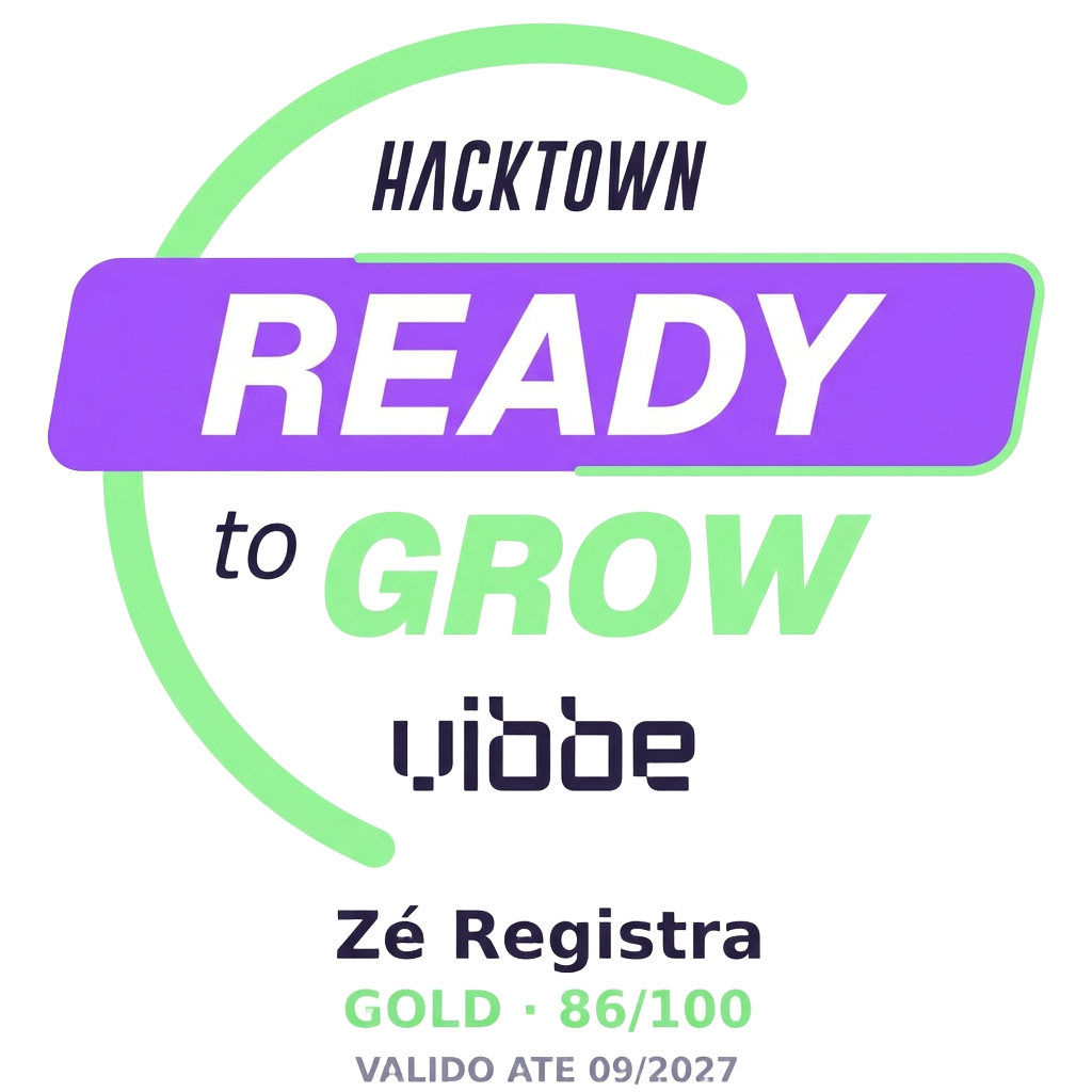 Selo HackTown Ready to Grow — Zé Registra, nível GOLD 86/100