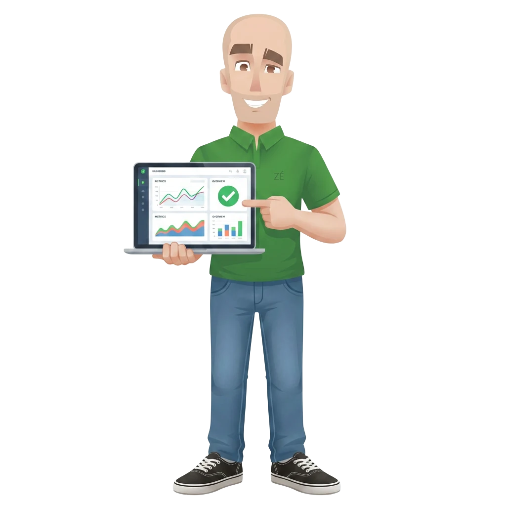 Zé mostrando o dashboard com os prazos em tempo real